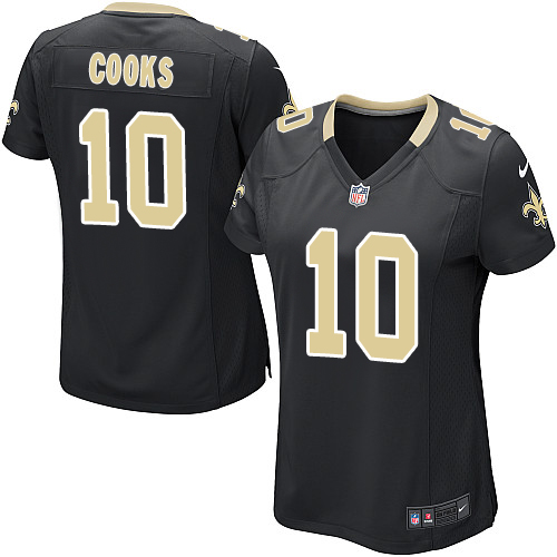 Women's Game Brandin Cooks Nike Jersey Black Home - #10 NFL New Orleans Saints